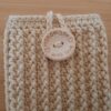 Gehäkelte Smartphonetasche Handysocke mit Minitäschchen natur 8x16cm