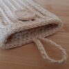Gehäkelte Smartphonetasche Handysocke mit Minitäschchen natur 8x16cm