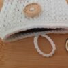 Gehäkelte Smartphonetasche Handysocke mit Minitäschchen weiß-rosa 8,5x16cm