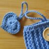 Gehäkelte Smartphonetasche Handysocke hellblau 9x16cm