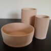 3D gedruckte Utensilienbehälter "LINEA wood" in Holzoptik