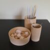 3D gedruckte Utensilienbehälter "LINEA wood" in Holzoptik