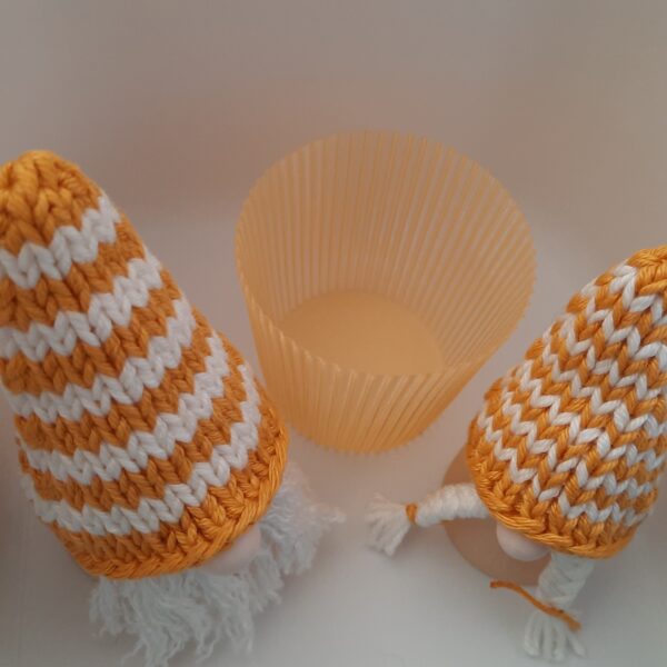 Deko-Set "Herbst": 2 Wichtel und Windlicht orange