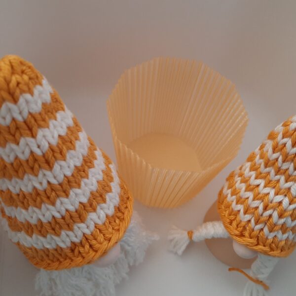 Deko-Set "Herbst": 2 Wichtel und Windlicht orange