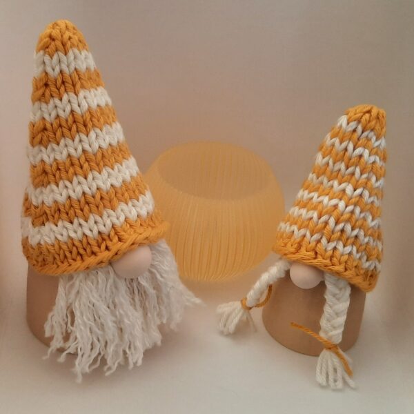 Deko-Set "Herbst": 2 Wichtel und Windlicht orange