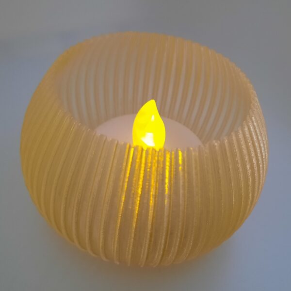 3D gedrucktes Windlicht "LINEA light rund" für LED-Teelicht
