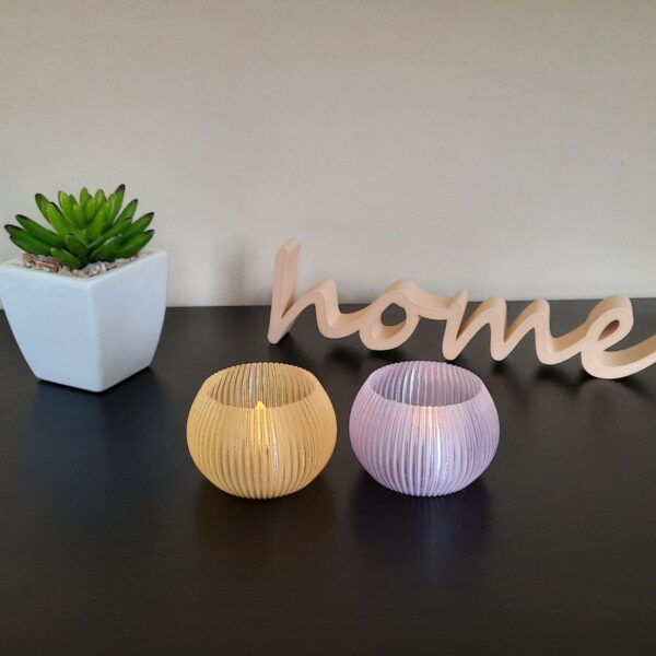 3D gedrucktes Windlicht "LINEA light rund" für LED-Teelicht