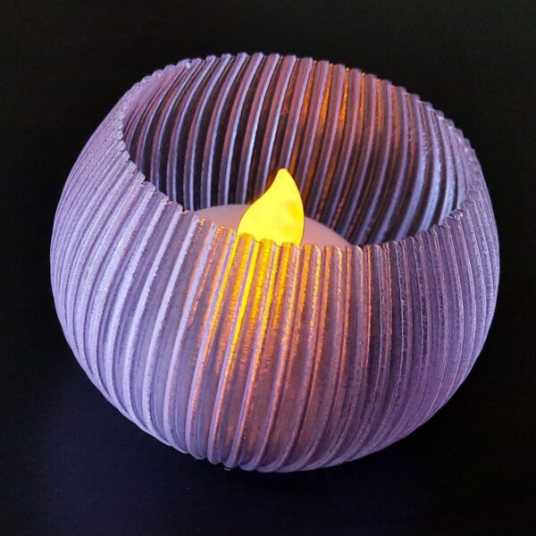 3D gedrucktes Windlicht "LINEA light rund" für LED-Teelicht