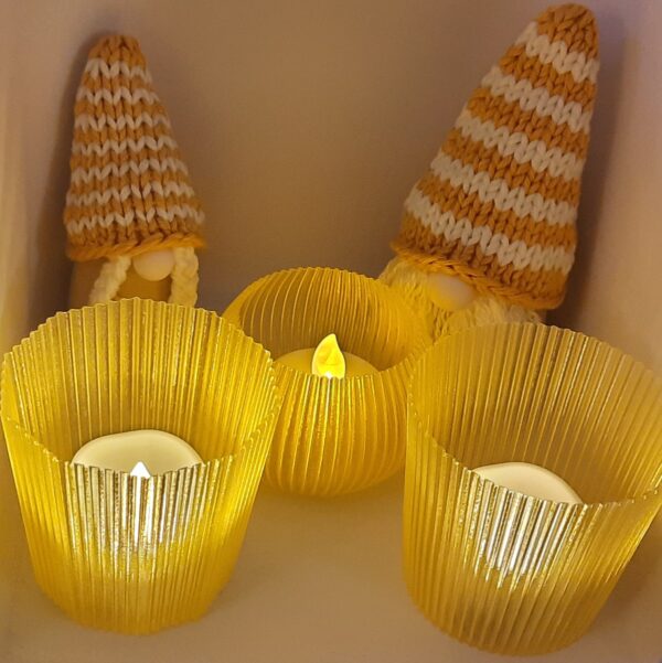 Deko-Set "Herbst": 2 Wichtel und Windlicht orange