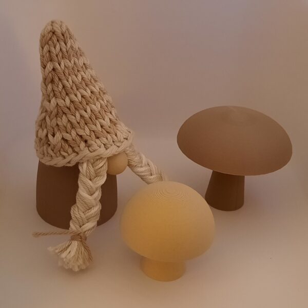 Deko-Set "Wald": Mini-Wichtel mit Pilzen braun-beige