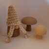 Deko-Set "Wald": Mini-Wichtel mit Pilzen braun-beige