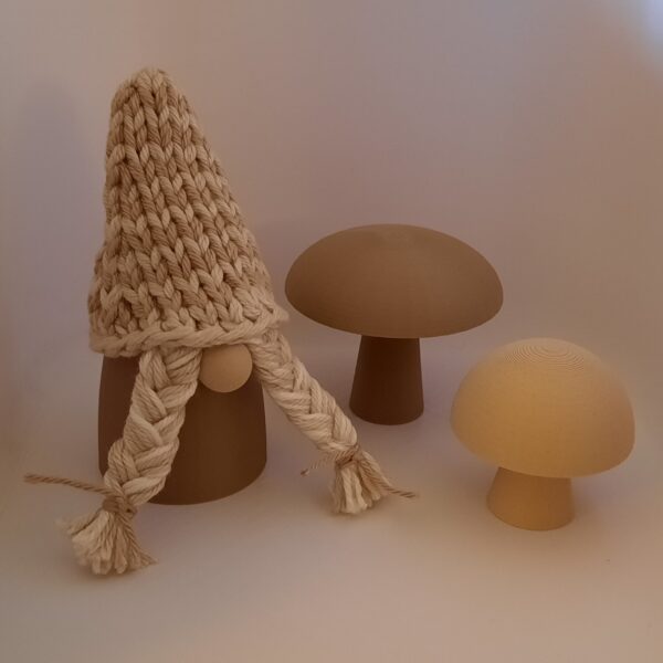 Deko-Set "Wald": Mini-Wichtel mit Pilzen braun-beige