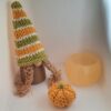 Deko-Set "Herbst": Wichtel, Windlicht und Kürbis orange