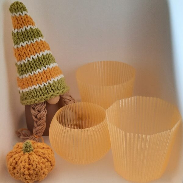 Deko-Set "Herbst": Wichtel, Windlicht und Kürbis orange