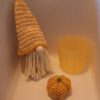 Deko-Set "Herbst": Wichtel, Windlicht und Kürbis orange