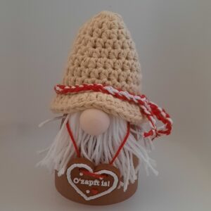 Deko-Trachtenwichtel mit Lebkuchenherz und Hut