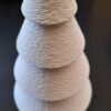Deko-Set "Winter": Windlicht, Tannenbaum, Schneemann mit Strickmütze hellblau-weiß