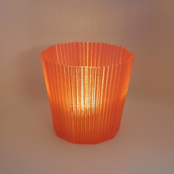 3D gedrucktes Windlicht "LINEA light polygon" für LED-Teelicht
