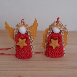 Anhänger Engel Weihnachtsengel Christkind rot-gold (1 Stück)