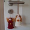 Engel Weihnachtsengel Christkind wollweiß-gold zum Hängen oder Stellen (12 cm)